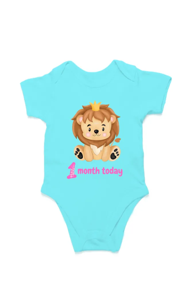 1 Month Celebration :  Lion Baby Gril Rompers Printed For Your Baby's Monthly Milestone