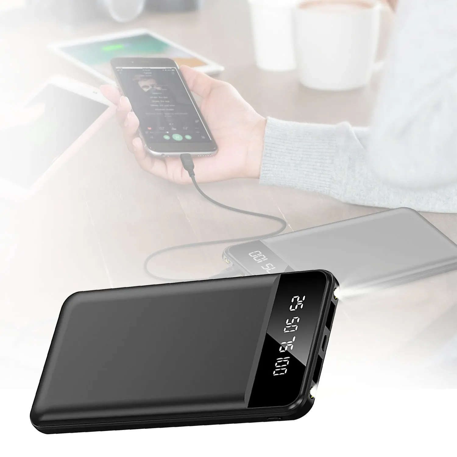 10000mAh Power Bank Portable Ultra Slim Charger