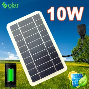 10W Portable Solar Panel DIY 5V Battery Cell Solar Charger Module Energy Outdoor Hike Fishing Flashlight Plate for Mobile Phone