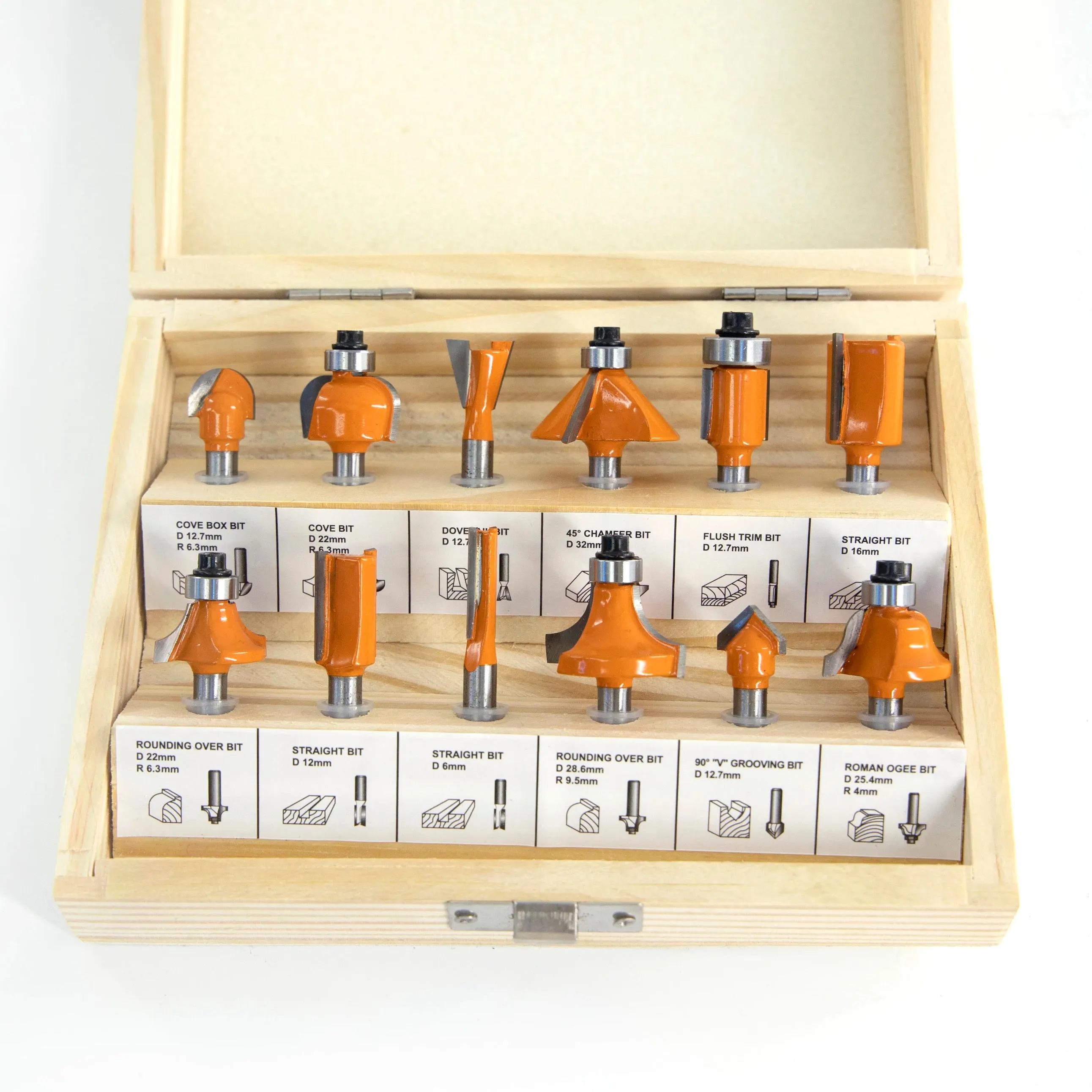 12-Pcs 1/4"-6.35Mm Router Bit Set Ep-10162