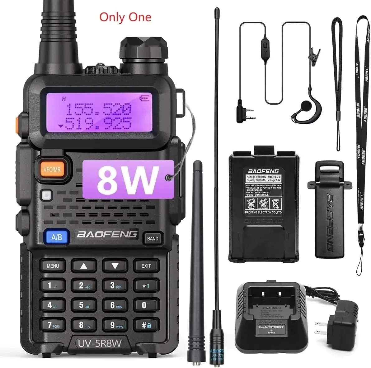 1/2PCS BaoFeng UV-5R 8W Tri-Power Walkie Talkie High Power Dual Band Long Range 128 CH Portable Handheld UV 5R Ham Two Way Radio