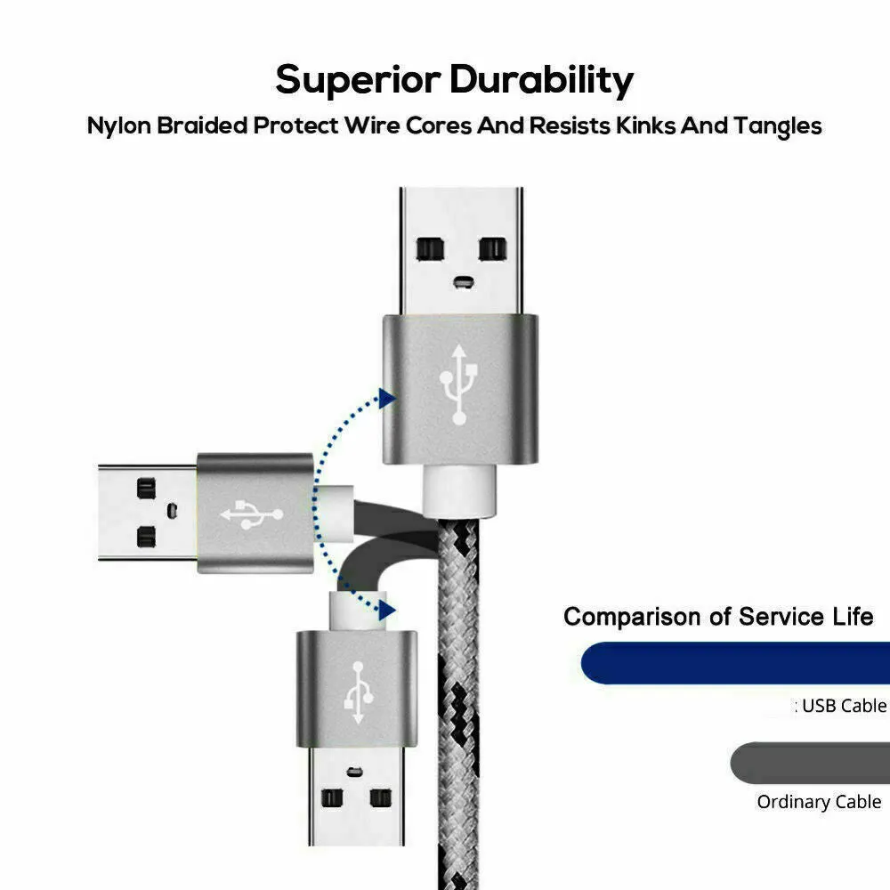 1M Fast Charging USB Type C Cable For Samsung Galaxy S series A series Note Tab LG Huawei HTC Google Pixel Android – Black