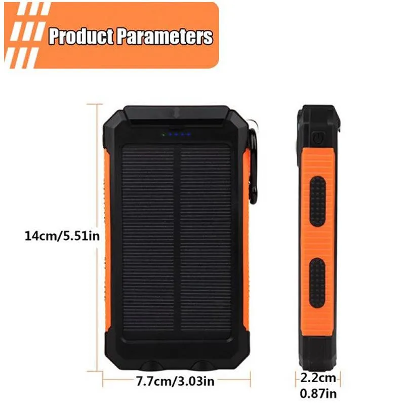 20000mAh Portable Solar Power Bank With Compass AT-77