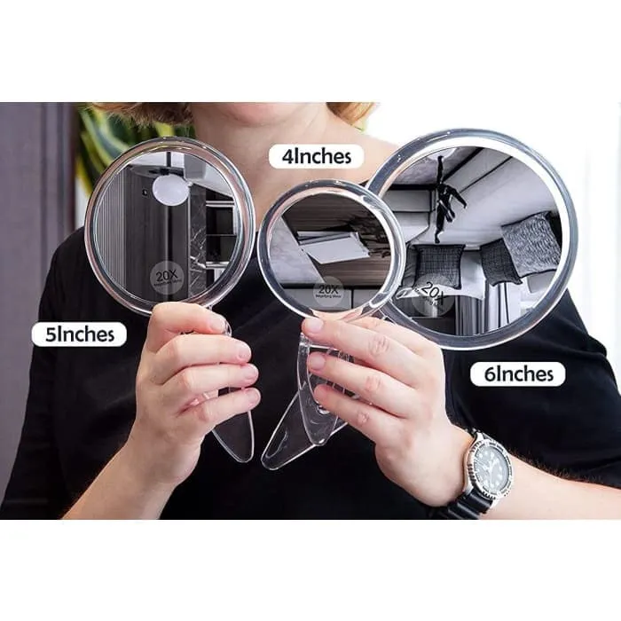 20x Magnifying Hand Mirror Two Sided Use For Makeup Application (15 Cm)