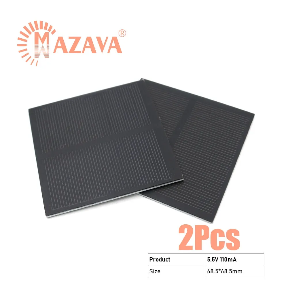 2Pcs 5V 0.5W 0.6W 0.8W Solar Battery  Solar Panel Outdoor Portable Solar Charger Pane