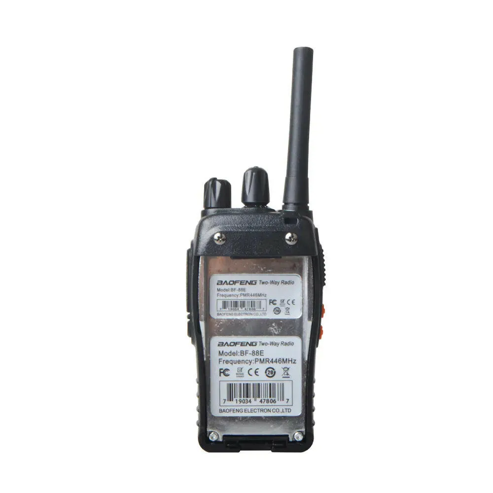 2pcs Baofeng Walkie Talkie BF-88E PMR 0.5W 16CH UHF 446.00625-446.19375MHz 12.5KHz Channel Separation with USB Charger Headset