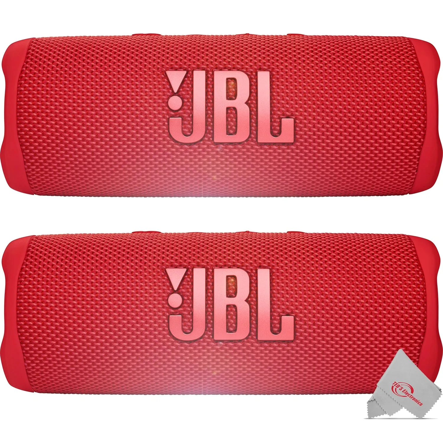 2x JBL FLIP 6 Wireless Portable Waterproof Speaker - Red