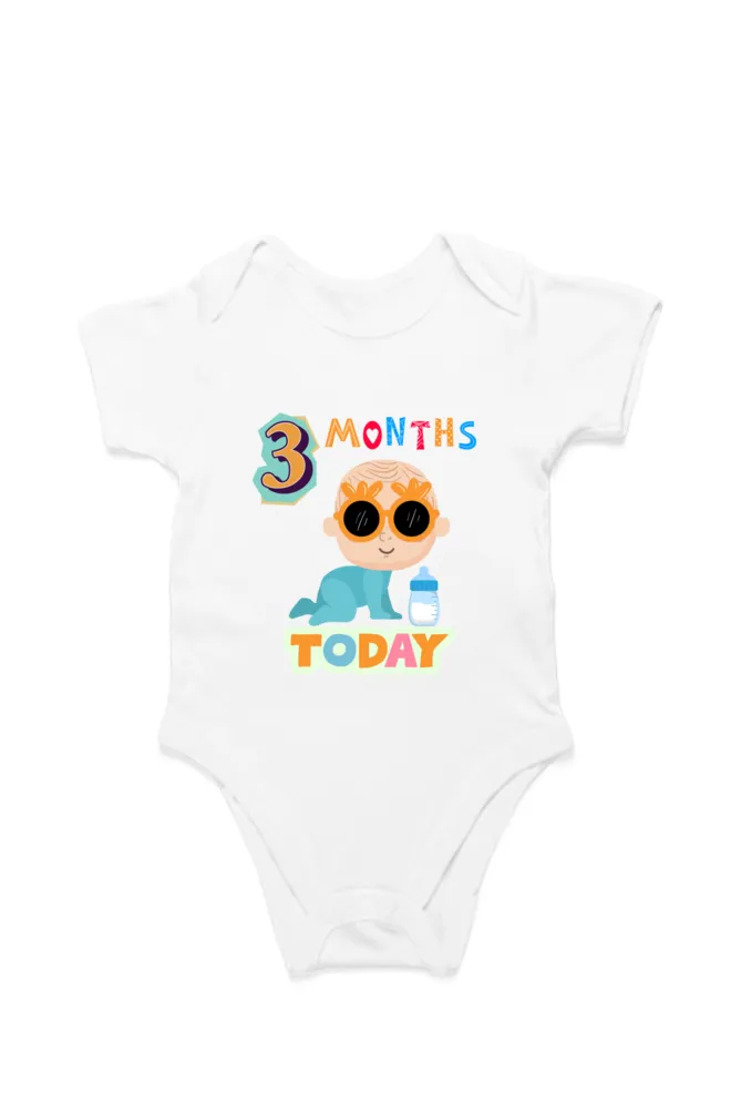 3 Month Celebration :  Cool Baby Rompers Printed For Your Baby's Monthly Milestone