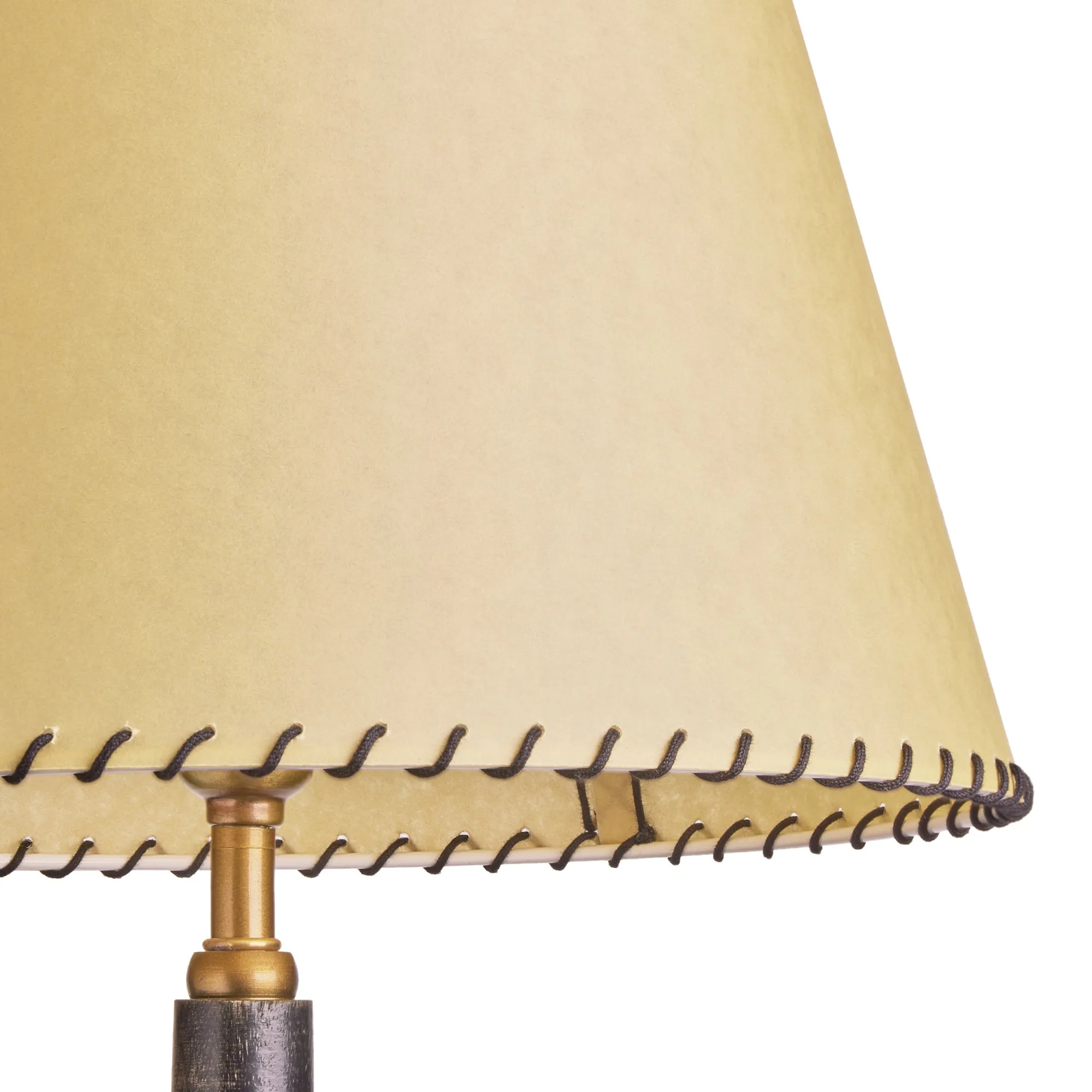 30cm Straight Empire shade in natural vellum with black stitching