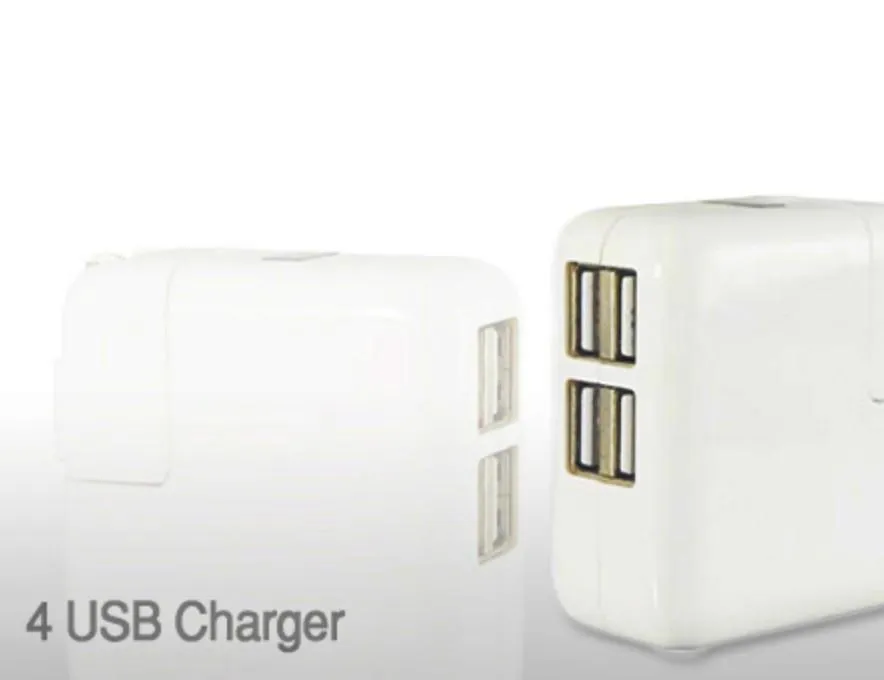 4-USB Charger With Worldwide Adaptors