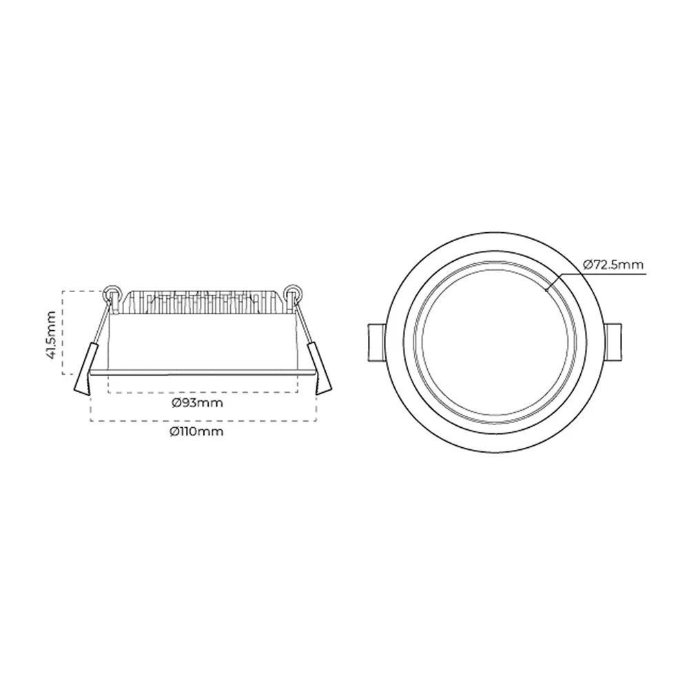 95-100mm Gimble Downlight 10w White CCT AT9020 TRI Atom Lighting