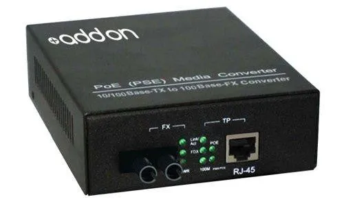 Add-on-computer Peripherals, L Addon 10-100base-tx(rj-45) To 100base-fx(st) Mmf 1310nm 2km Poe Med