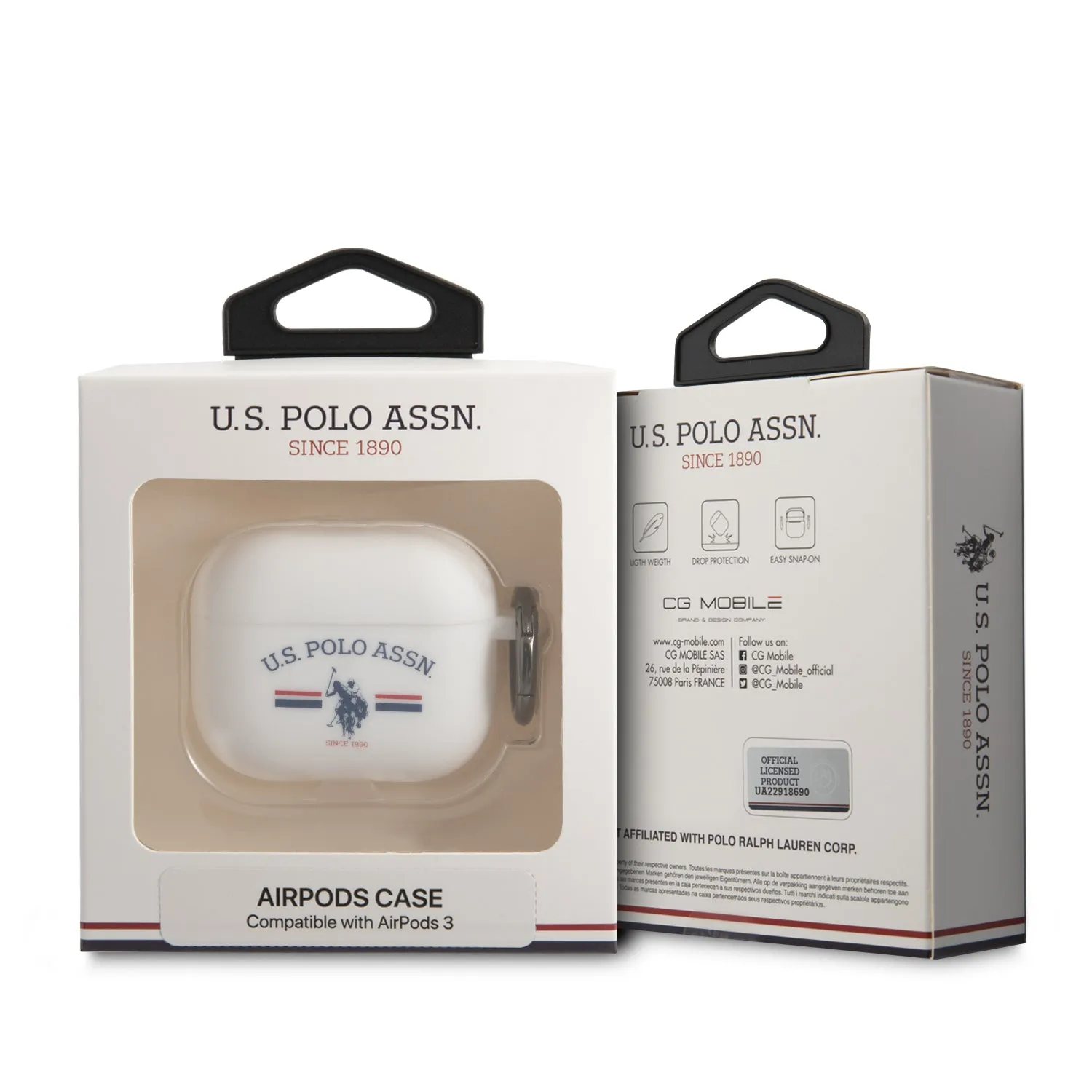 AirPods 3 - Silicone White Cover FLAG Design - U.S. Polo Assn.