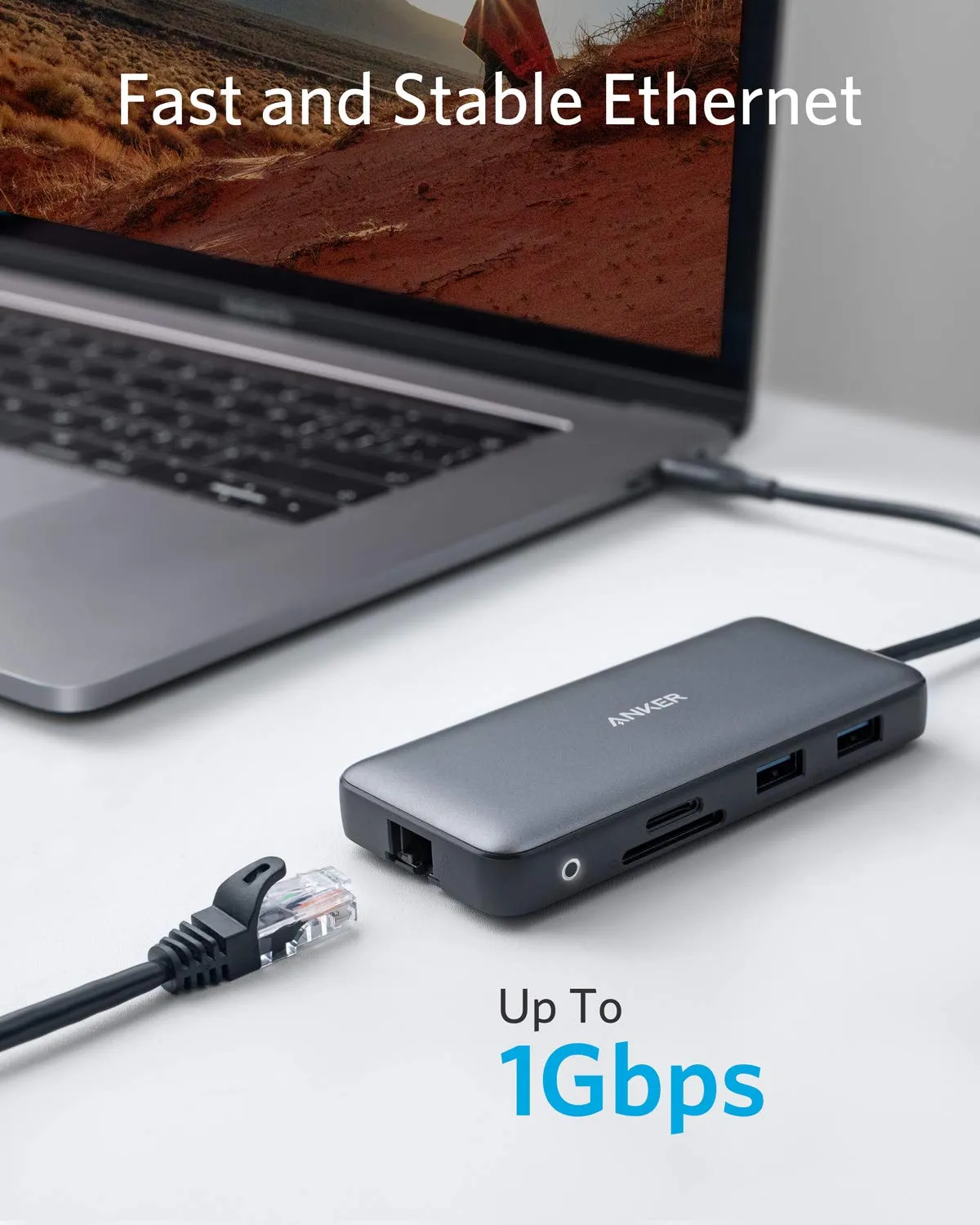 Anker 553 USB-C Hub, 8-in-1 USB C Dock, Dual 4K HDMI USB C to USB Adapter, 1 Gbps Ethernet USB Hub, 100W Power Delivery, SD Card Reader for MacBook Pro, XPS and More