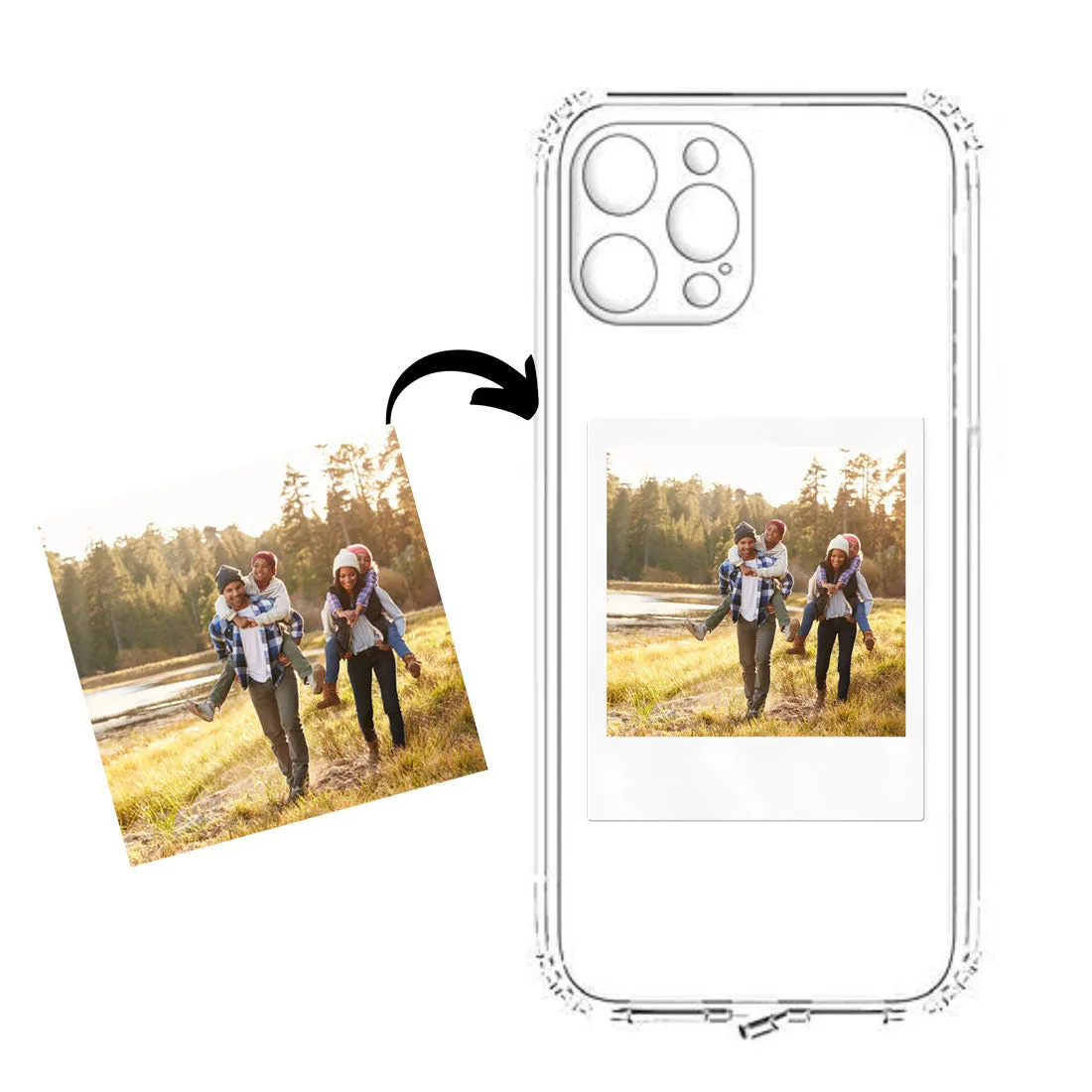 Back Cover for iPhone 11 Pro with Photo Transparent TPU Case with Camera Protection