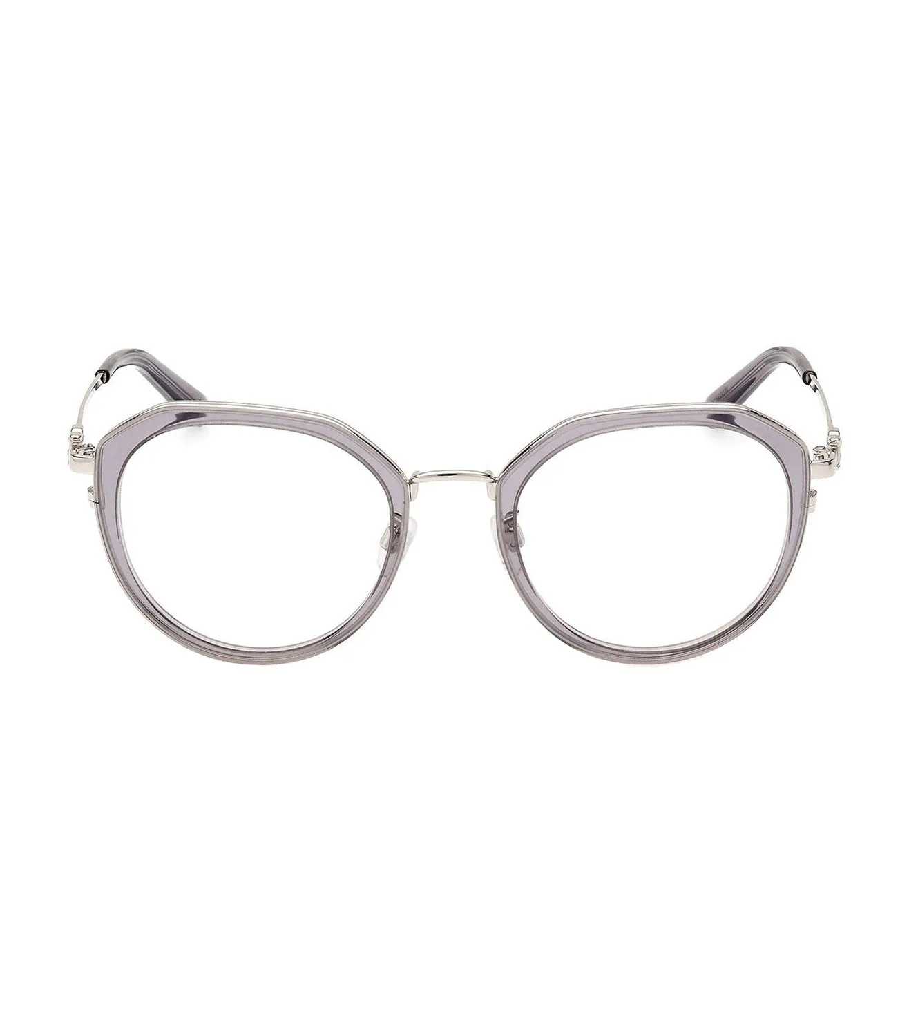 Bally Women's Shiny Palladium Round Optical Frame