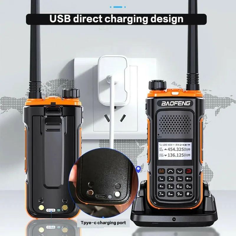 BAOFENG UV-U10 Powerful Handheld Transceiver with UHF VHF Dual Band Long Range Walkie Talkie Ham UV-5R Two Way Radio