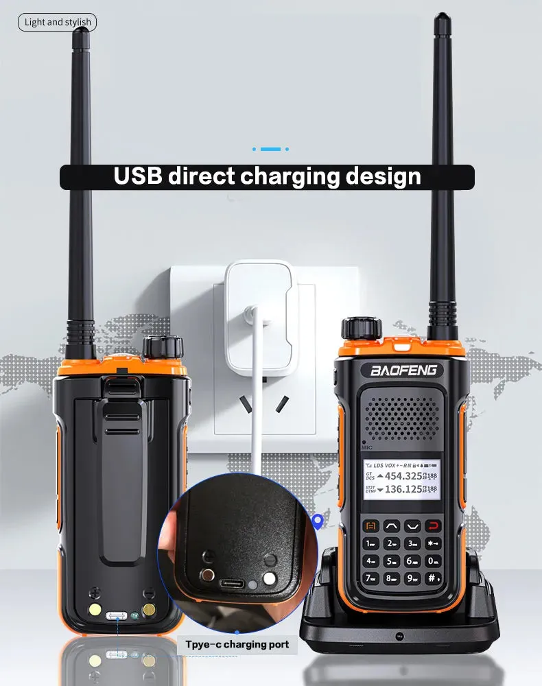 BAOFENG UV-U10 Powerful Handheld Transceiver with UHF VHF Dual Band Long Range Walkie Talkie Ham UV-5R Two Way Radio