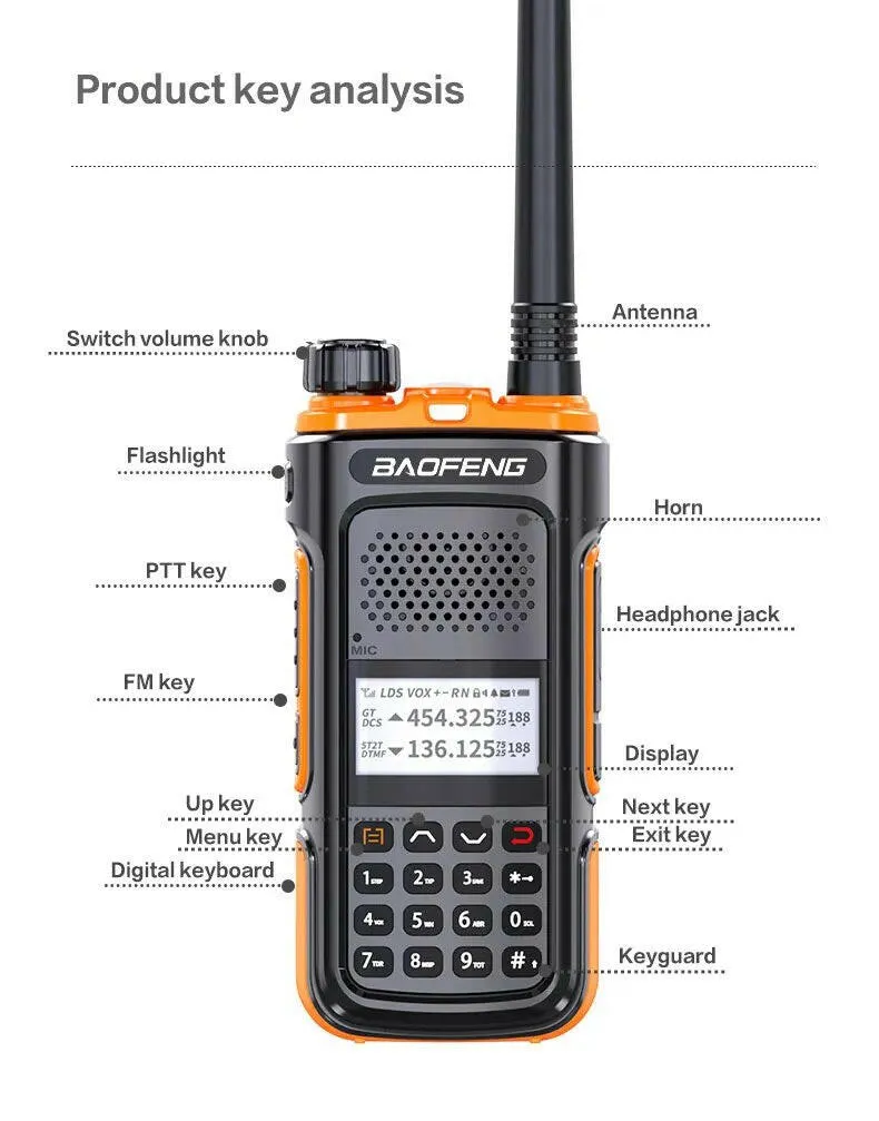 BAOFENG UV-U10 Powerful Handheld Transceiver with UHF VHF Dual Band Long Range Walkie Talkie Ham UV-5R Two Way Radio