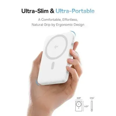 Baseus PicoGo 5000mAh Qi2 Slim Magnetic Bracket Wireless Power Bank - White