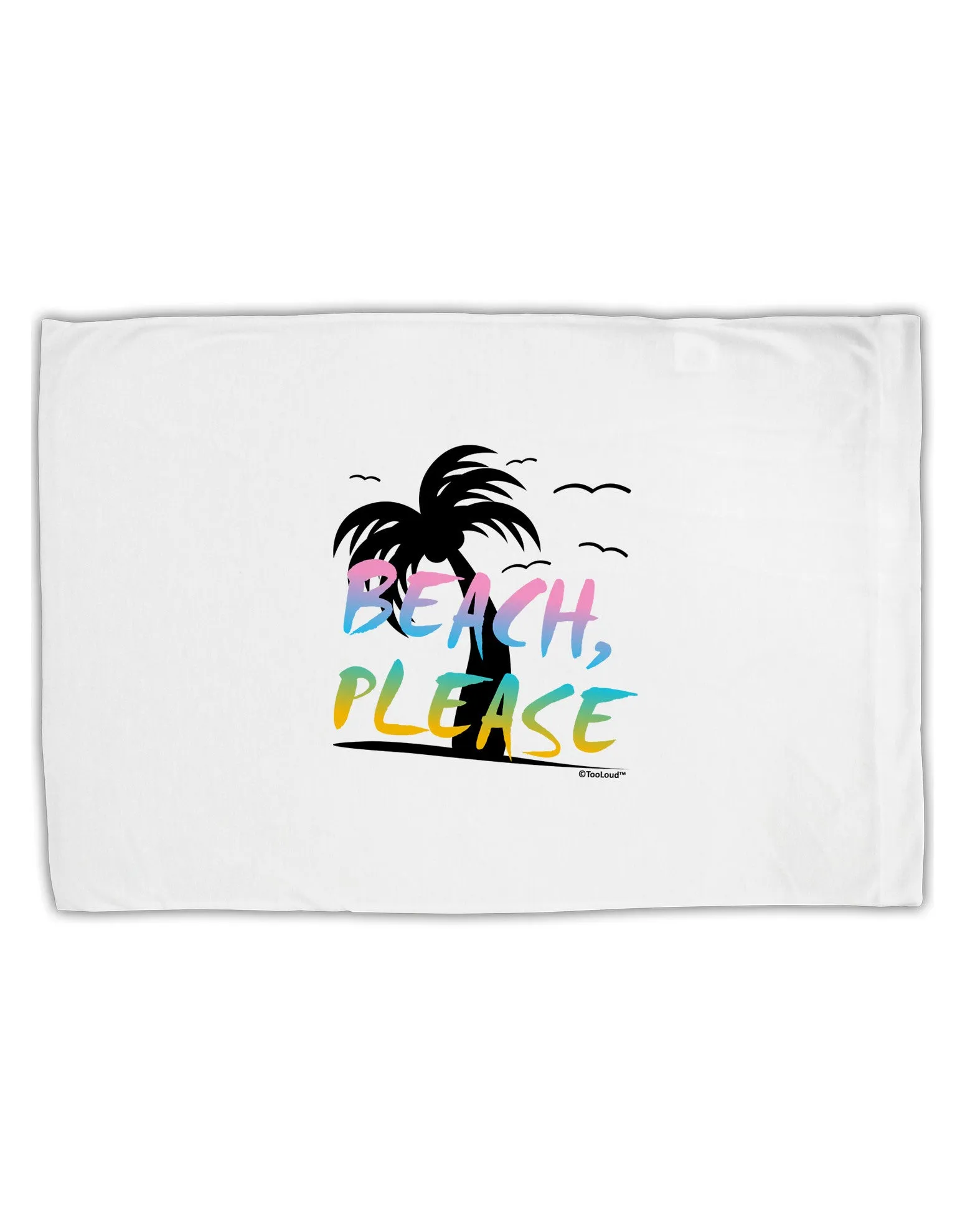 Beach Please - Summer Colors with Palm Trees Standard Size Polyester Pillow Case