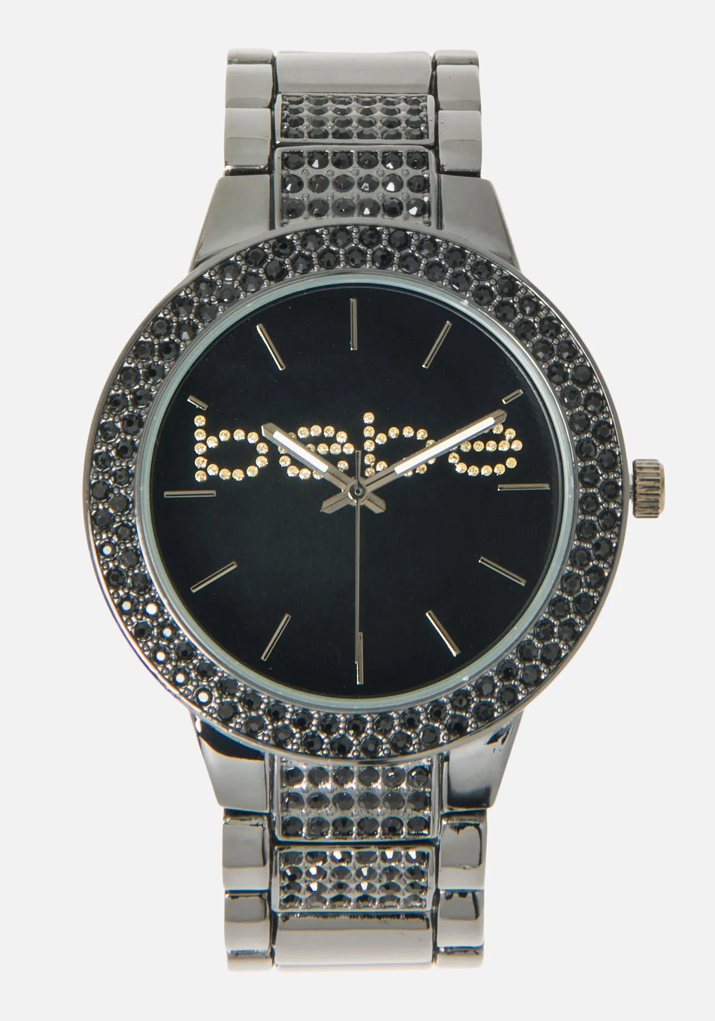 Bebe Logo Crystal Bezel Watch