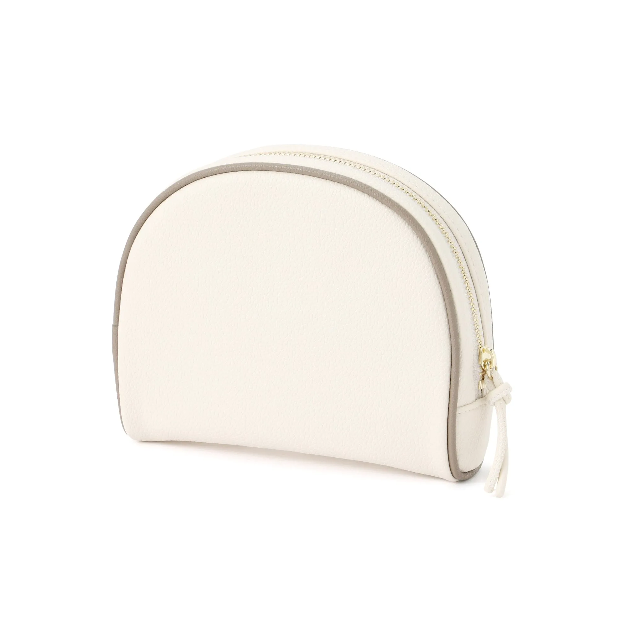 Bicolor Round Pouch Ivory