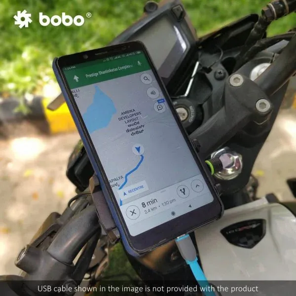 BOBO BM2 Claw-Grip Aluminium Bike Phone Holder (with 2.5A USB charger) Motorcycle Mobile Mount