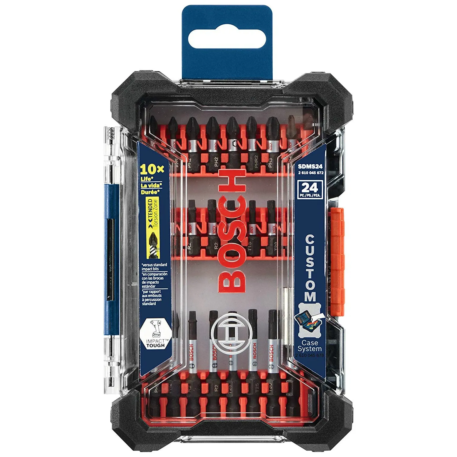 Bosch SDMS24 Impact Tough Screwdriving Custom Case System Set, 24-Piece