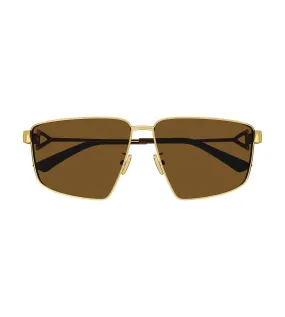 Bottega Veneta Unisex Brown Rectangular Sunglass