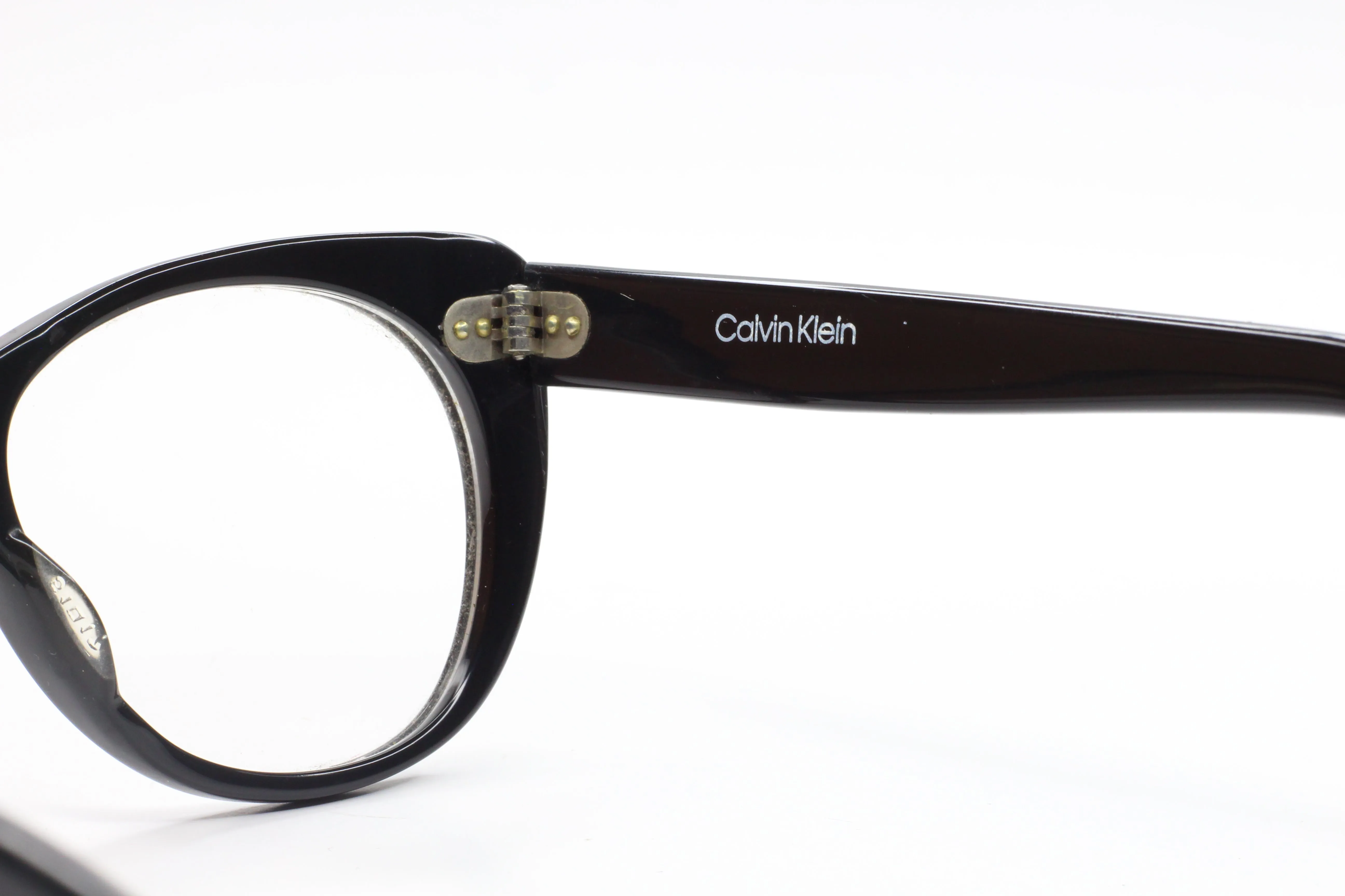 Calvin Klein CK11804 Unisex Black Round Clear Demo Lens Frame Eyeglasses 51MM