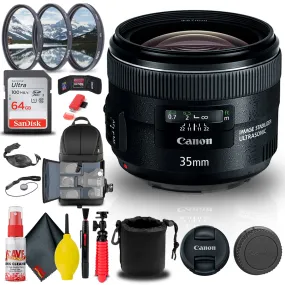 Canon EF 35mm f/2 IS USM Lens (5178B002)   Filter   BackPack   64GB Card   More