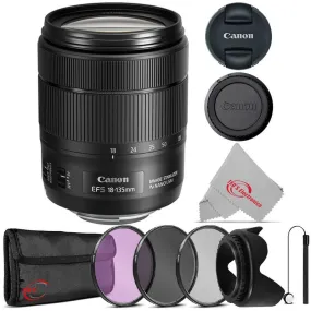 Canon EF-S 18-135mm f/3.5-5.6 IS USM 1276C002 Lens with 67mm Filter Kit, Hood and Lens Cap