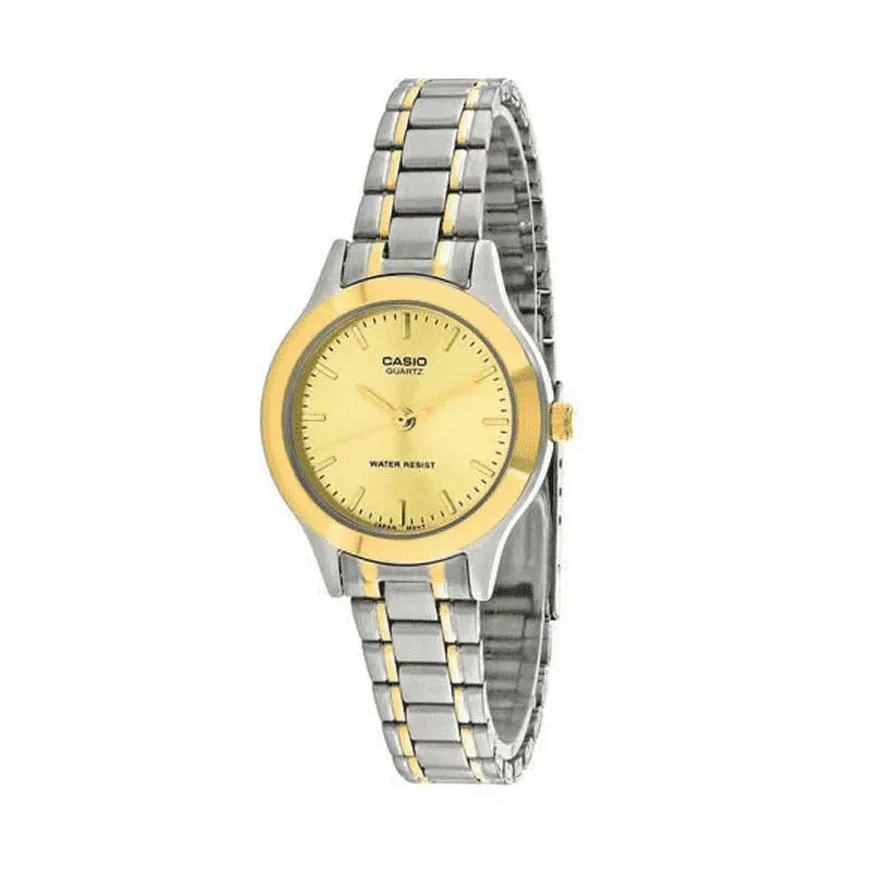 Casio Vintage LTP-1128G-9AR Silver & Gold Stainless Watch for Women