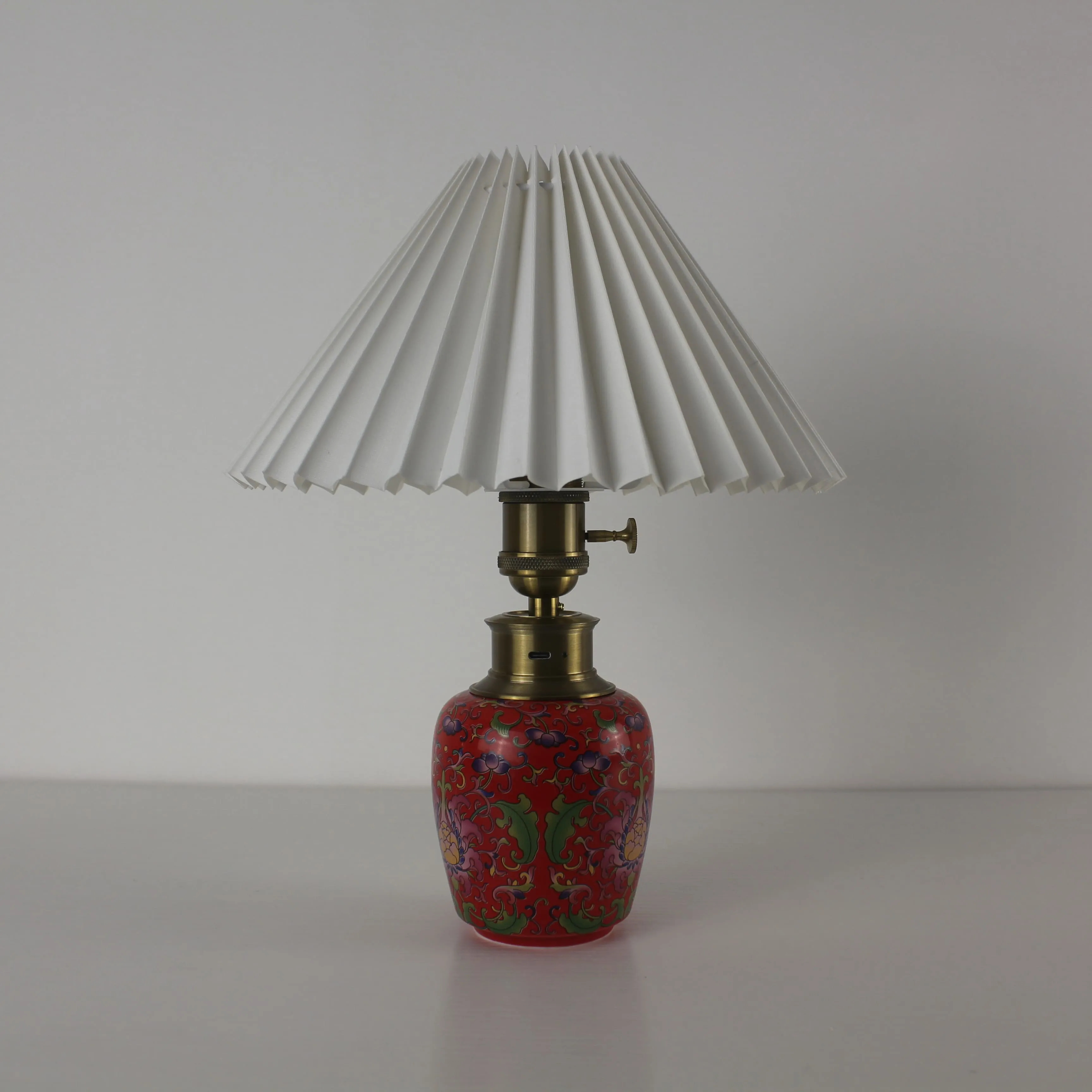 Ceramic Enamel Craft Battery Powered Table Lamp