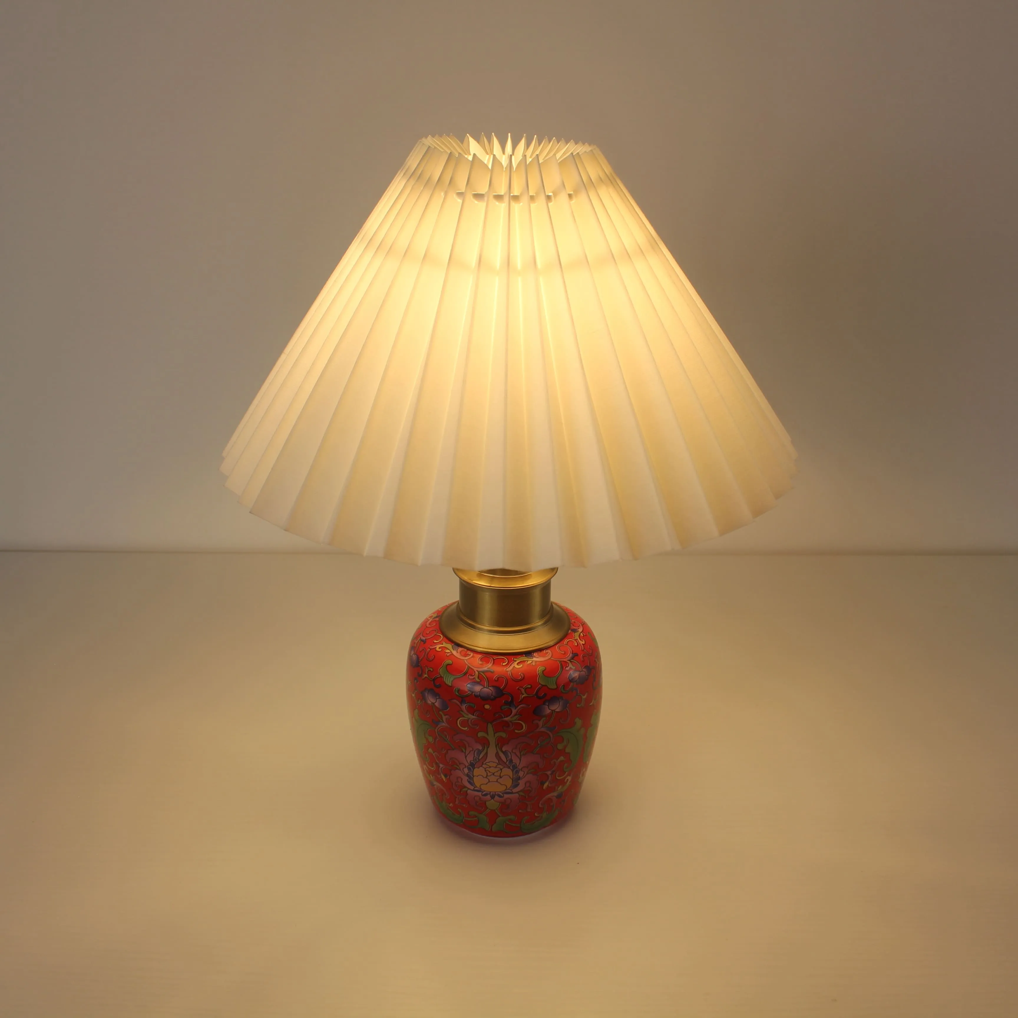 Ceramic Enamel Craft Battery Powered Table Lamp