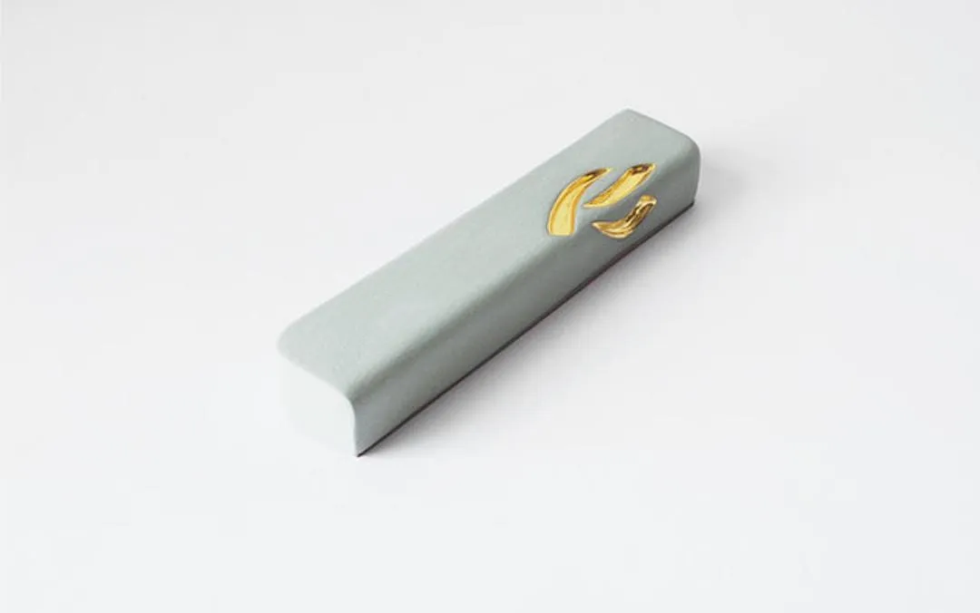 Ceramic Mezuzah Case With Metallic Detail