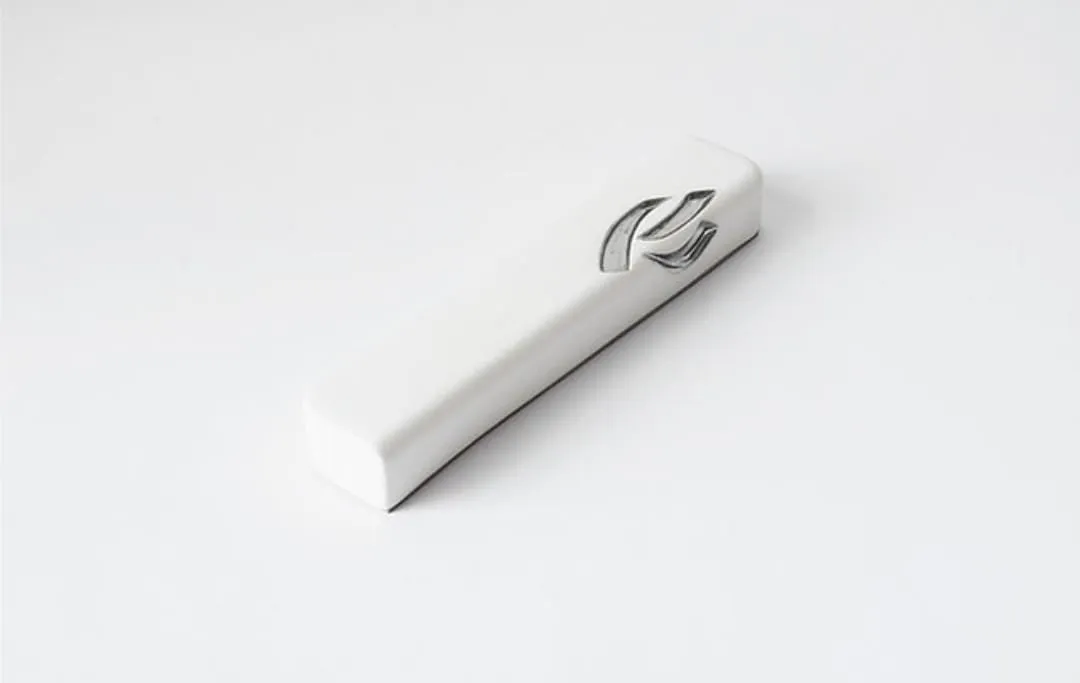 Ceramic Mezuzah Case With Metallic Detail