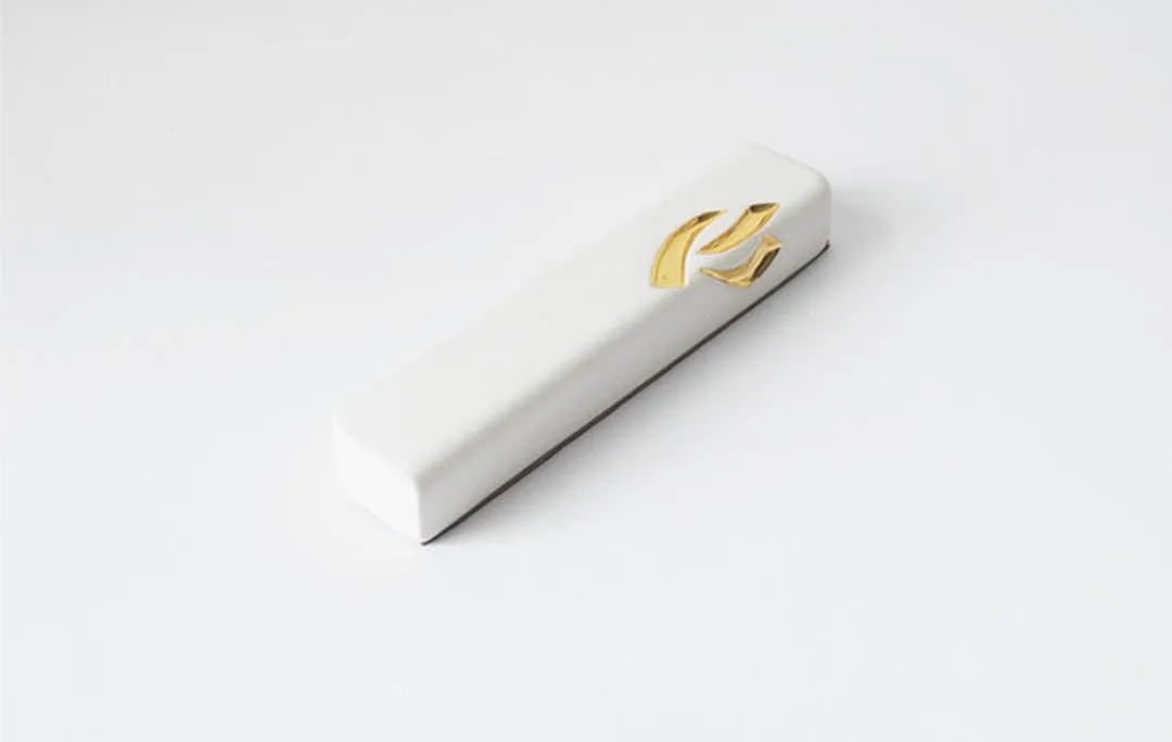 Ceramic Mezuzah Case With Metallic Detail