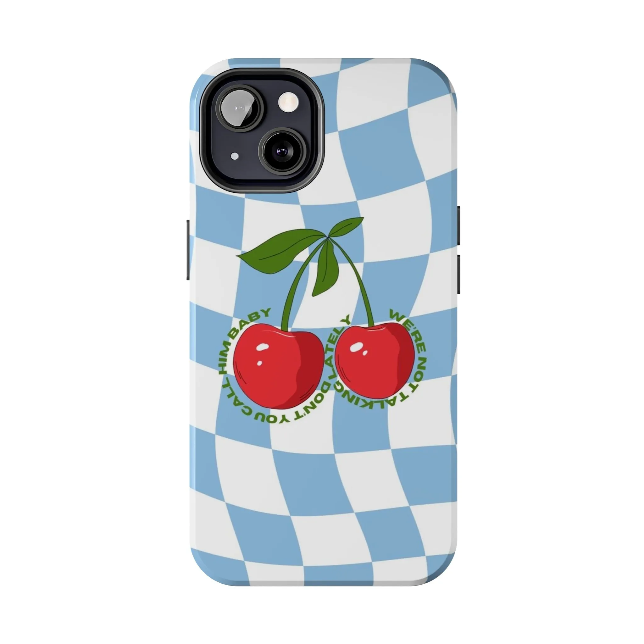 Cherry Gossip Check Tough iPhone Cases