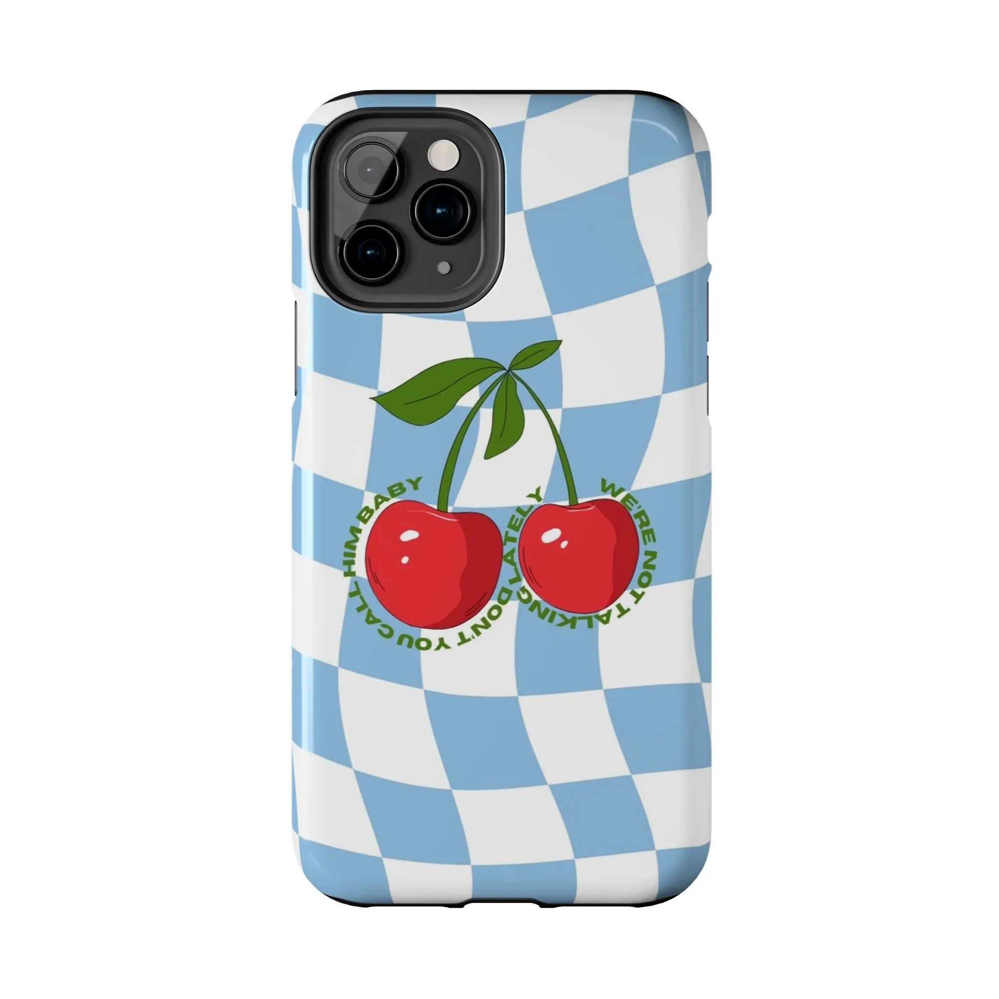 Cherry Gossip Check Tough iPhone Cases