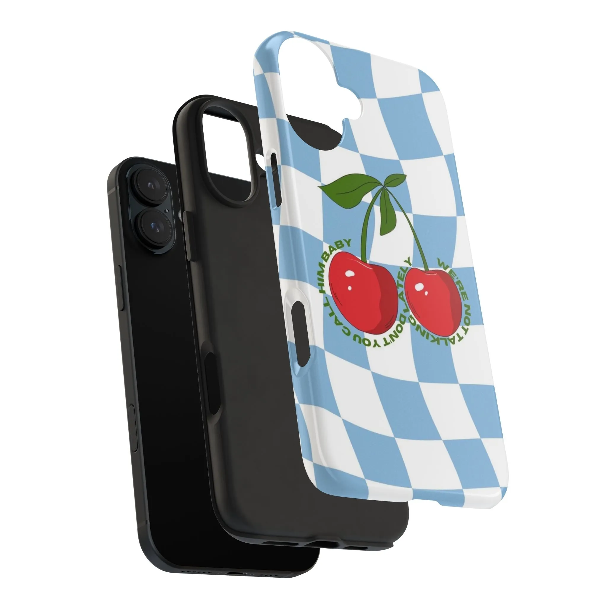 Cherry Gossip Check Tough iPhone Cases