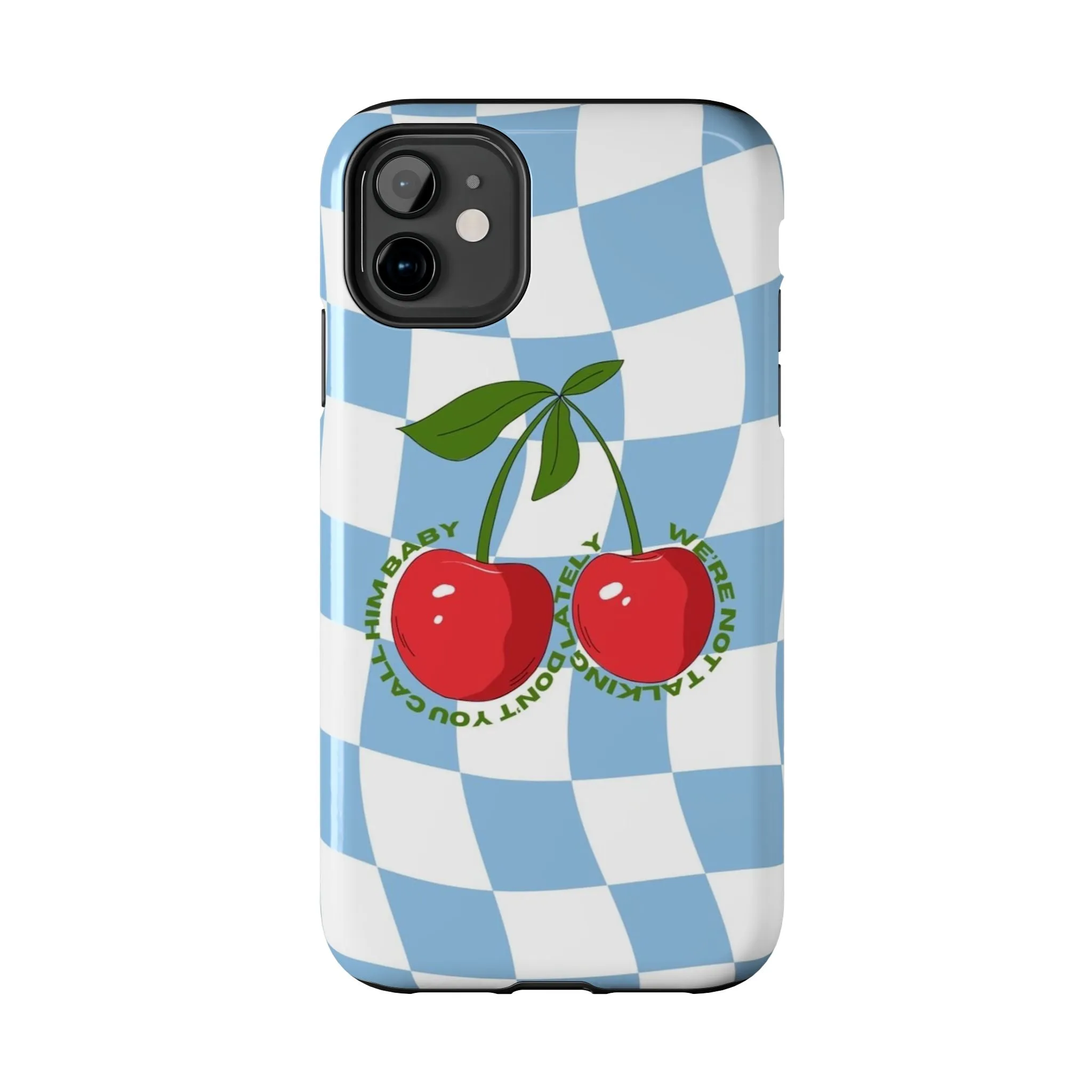 Cherry Gossip Check Tough iPhone Cases