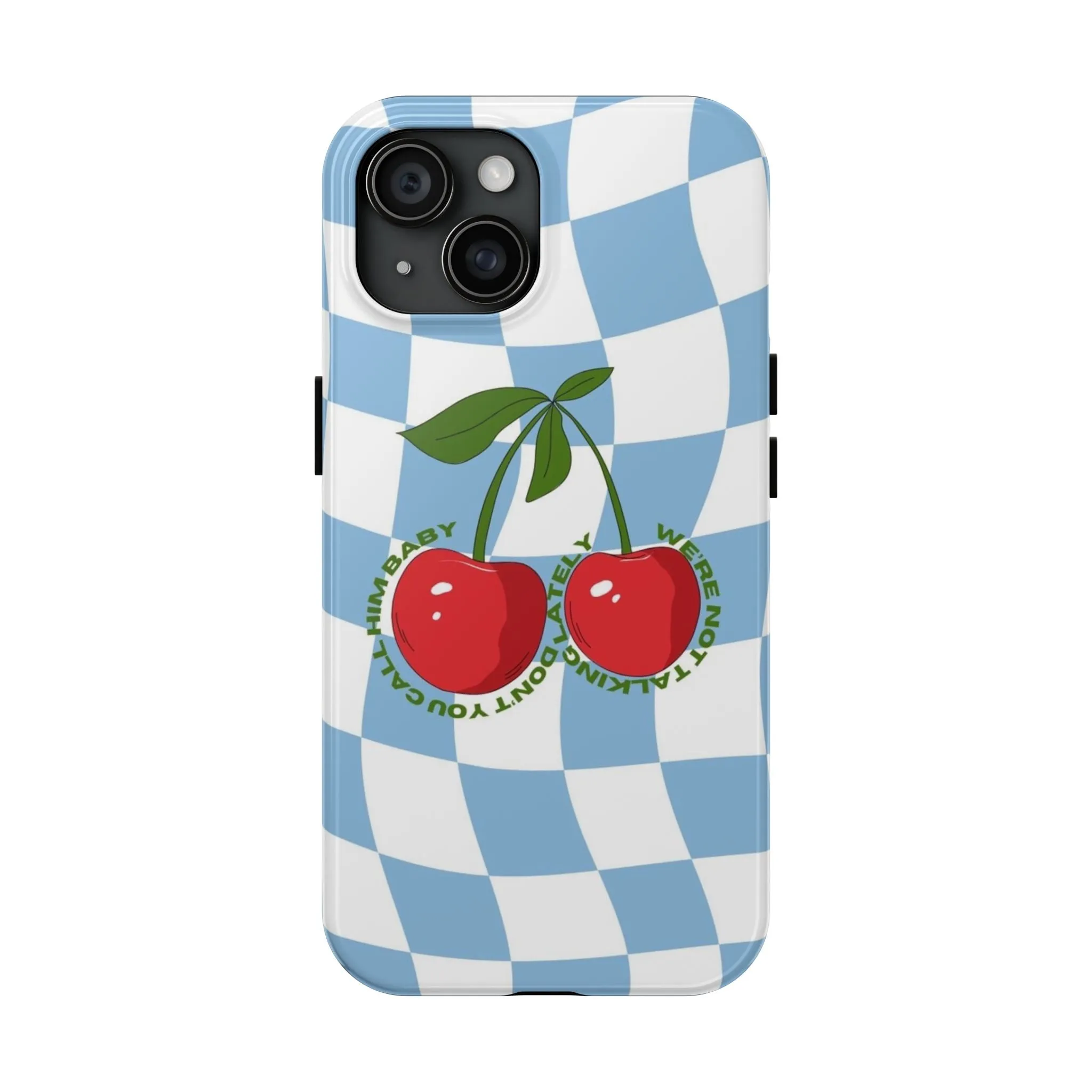 Cherry Gossip Check Tough iPhone Cases