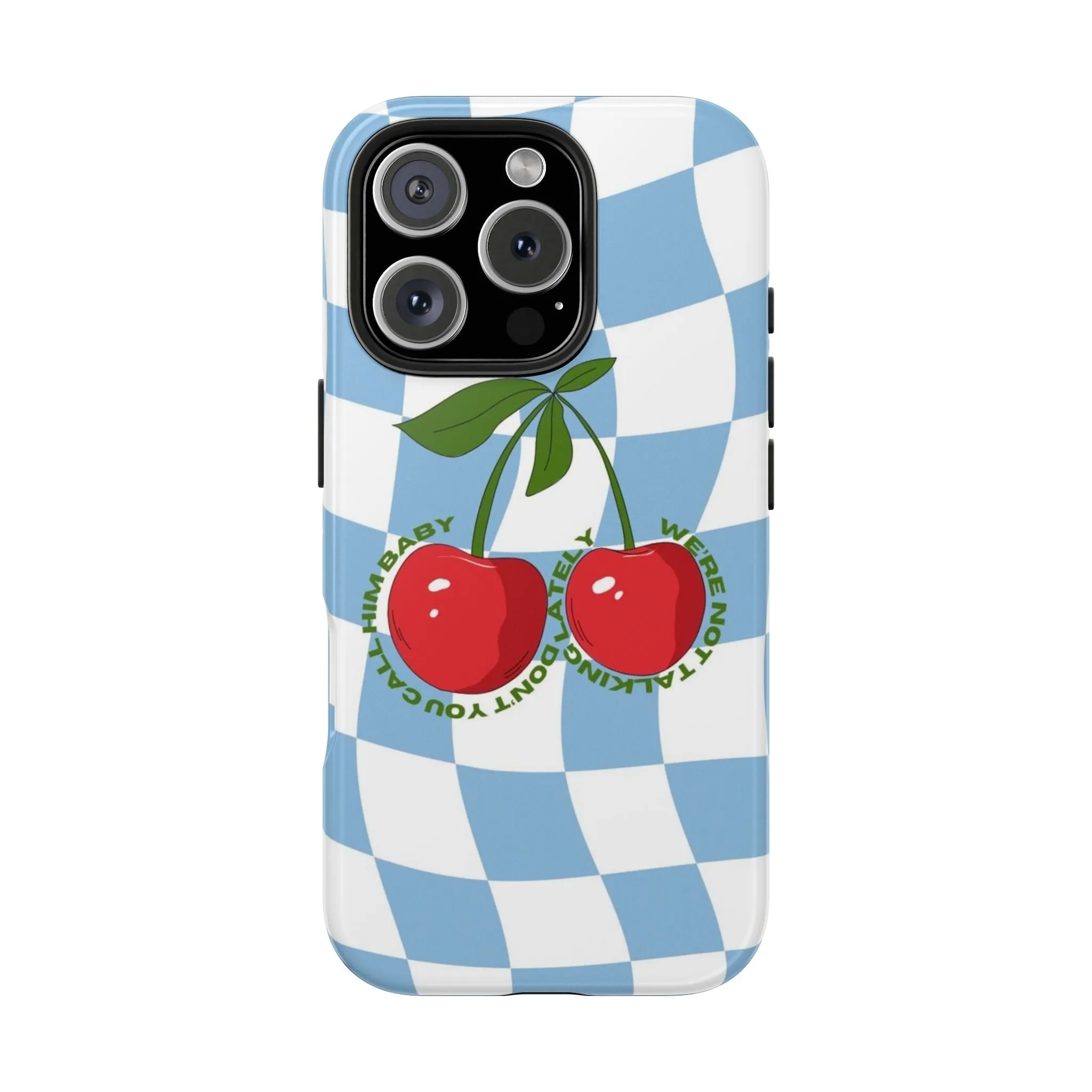 Cherry Gossip Check Tough iPhone Cases