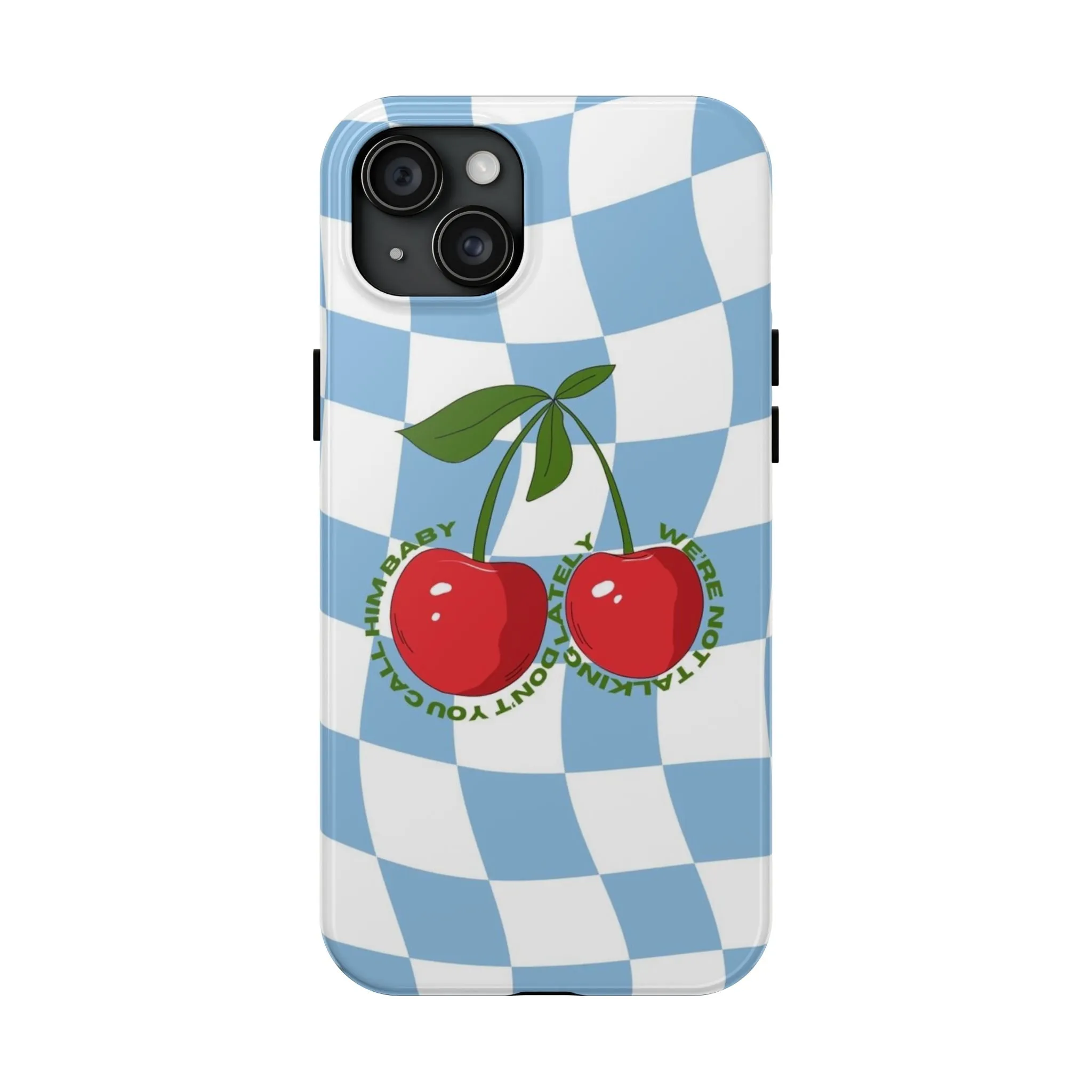 Cherry Gossip Check Tough iPhone Cases