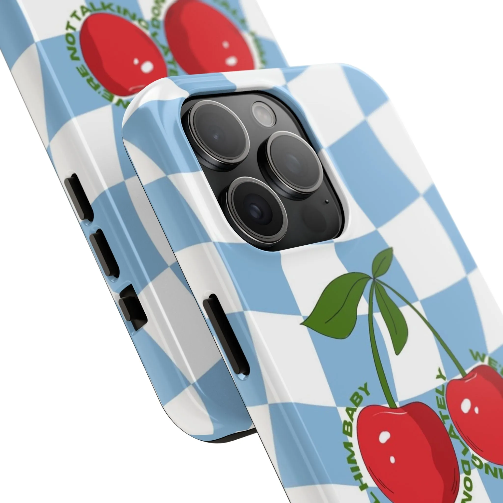 Cherry Gossip Check Tough iPhone Cases