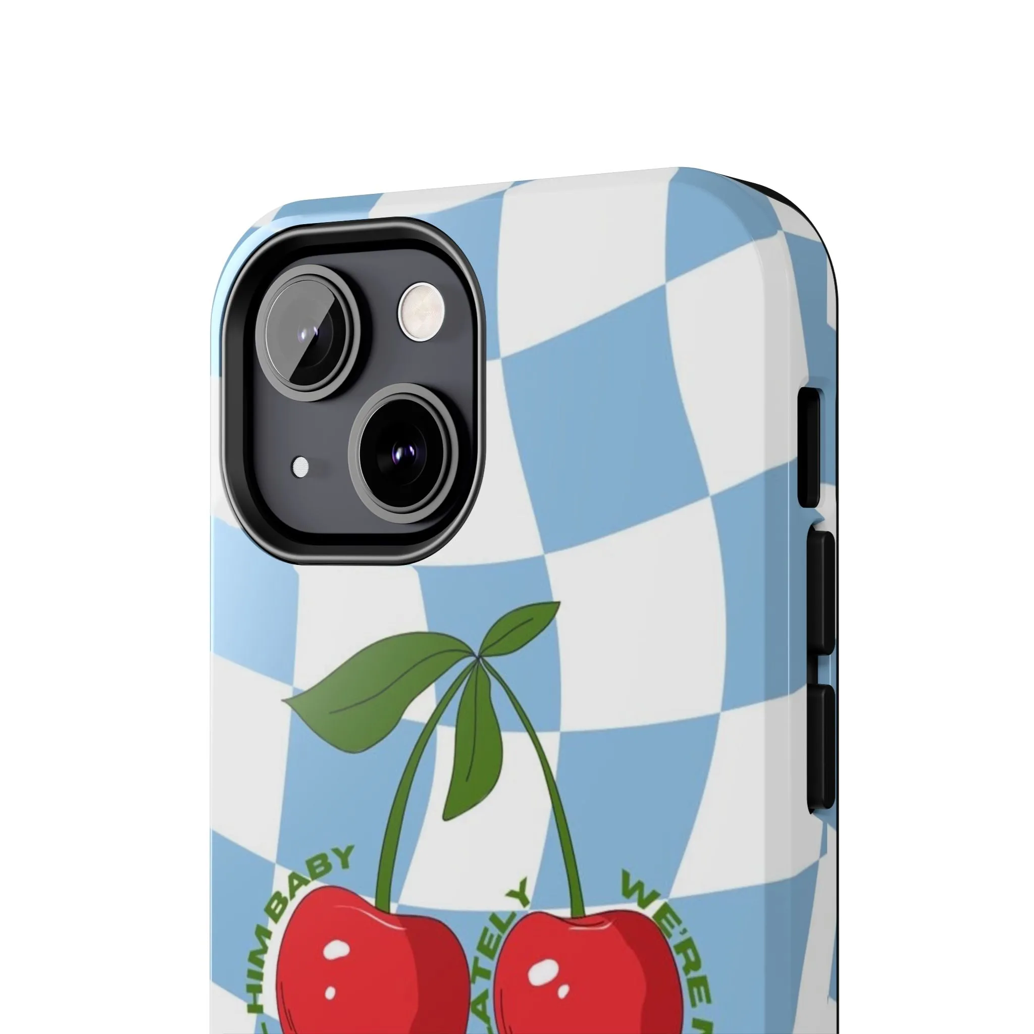 Cherry Gossip Check Tough iPhone Cases