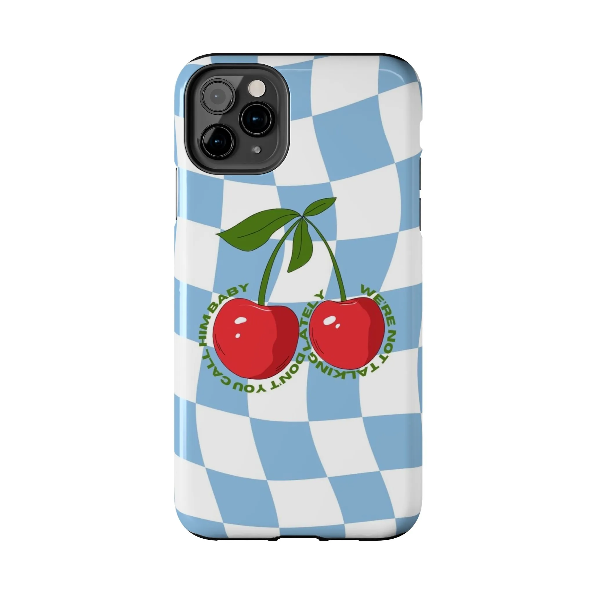 Cherry Gossip Check Tough iPhone Cases