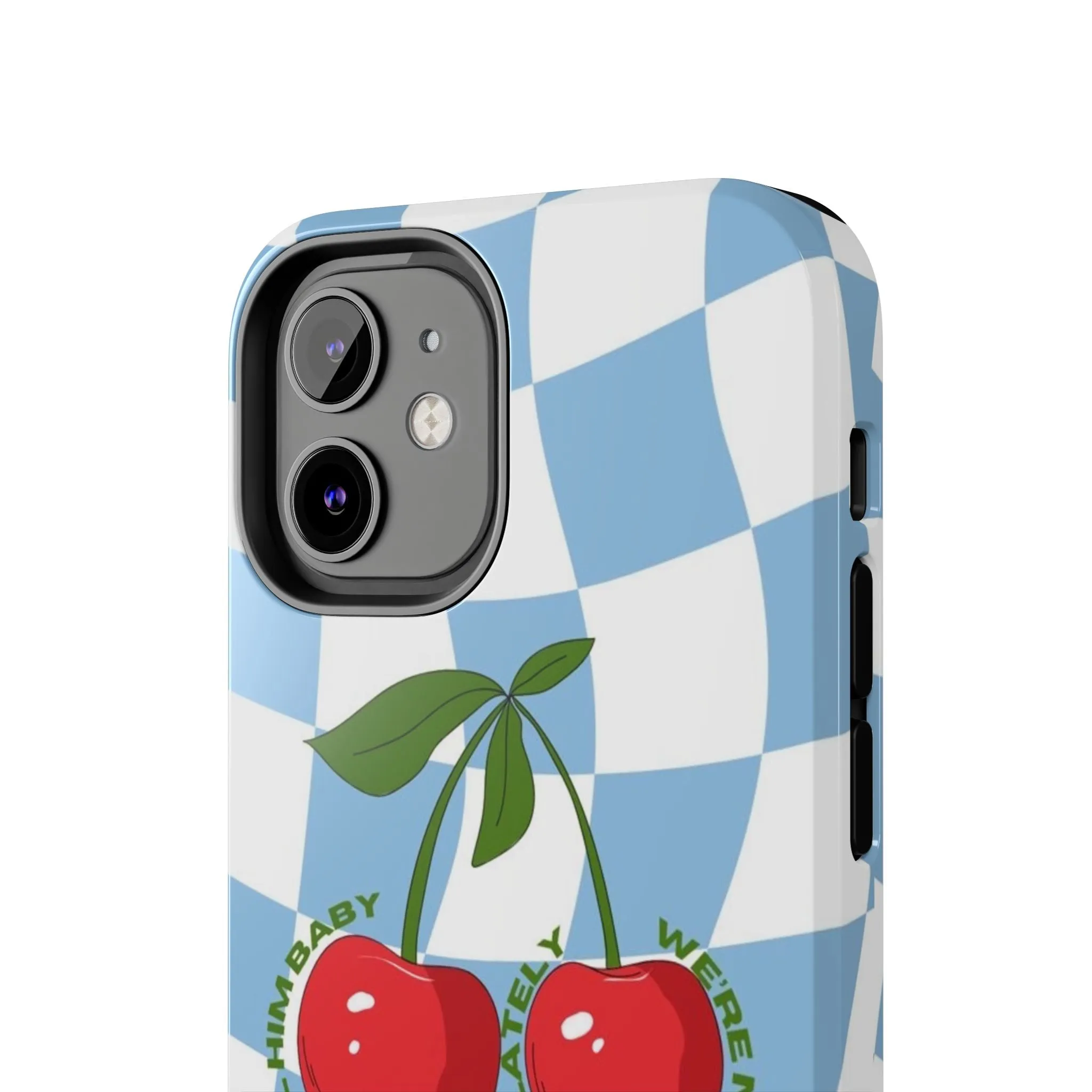 Cherry Gossip Check Tough iPhone Cases